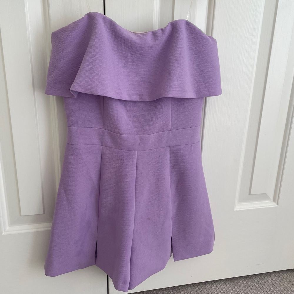 Lavender strapless romper